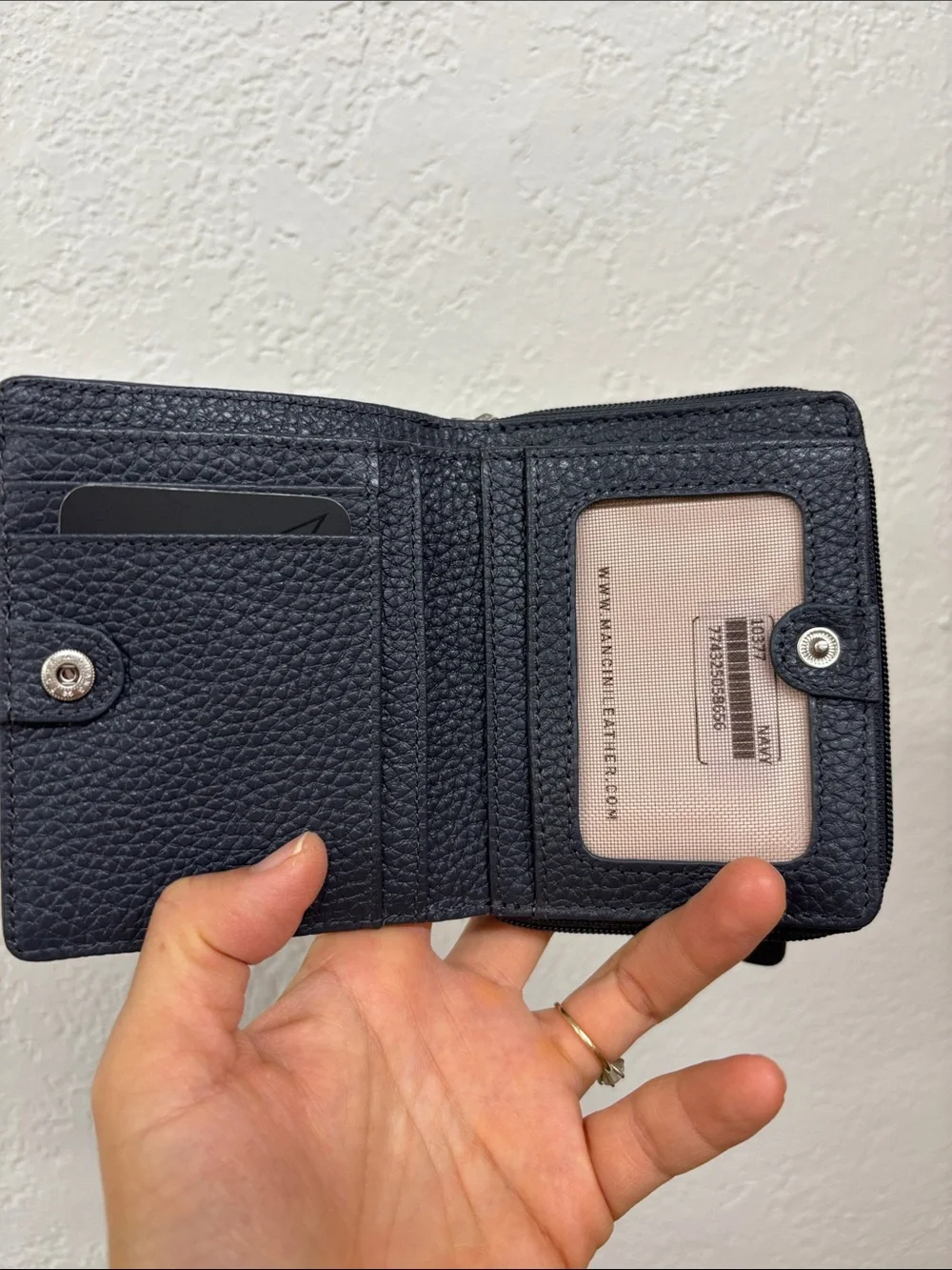 Mancini gray Leather Wallet
